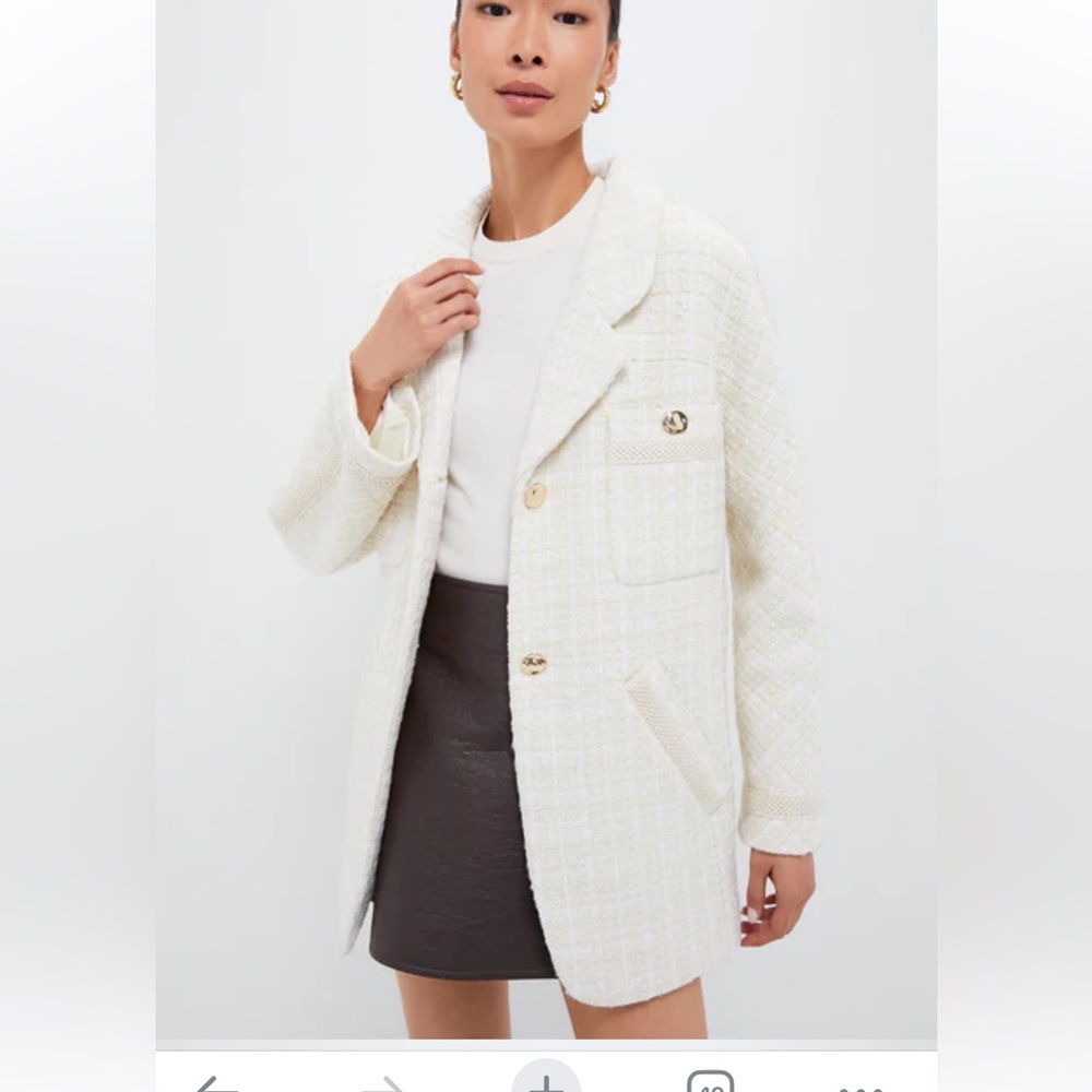 Ivory Tweed Renata Jacket/Blazer